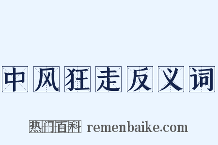 中风狂走反义词是什么意思的图片